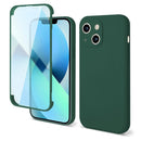 For iPhone 14 Plus Imitation Liquid Silicone 360 Full Body Phone Case (Dark Green)