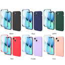 For iPhone 14 Plus Imitation Liquid Silicone 360 Full Body Phone Case (Pink)