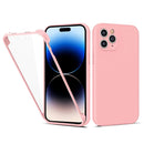 Imitation Liquid Silicone 360 Full Body Phone Case For iPhone 14 Pro(Pink)