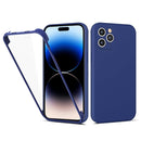 Imitation Liquid Silicone 360 Full Body Phone Case For iPhone 14 Pro(Blue)