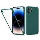 Imitation Liquid Silicone 360 Full Body Phone Case For iPhone 14 Pro(Dark Green)