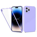 Imitation Liquid Silicone 360 Full Body Phone Case For iPhone 14 Pro(Purple)