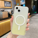 Frosted Gradient MagSafe Magnetic Phone Case For iPhone 14(Yellow)