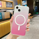 Frosted Gradient MagSafe Magnetic Phone Case For iPhone 14 Max(Pink)