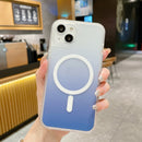 Frosted Gradient MagSafe Magnetic Phone Case For iPhone 14 Pro(Blue)