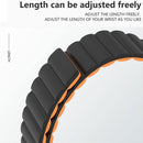 Reverse Buckle Magnetic Silicone Watch Band For Apple Watch Series 8&7 41mm / SE 2&6&SE&5&4 40mm / 3&2&1 38mm(White Orange)