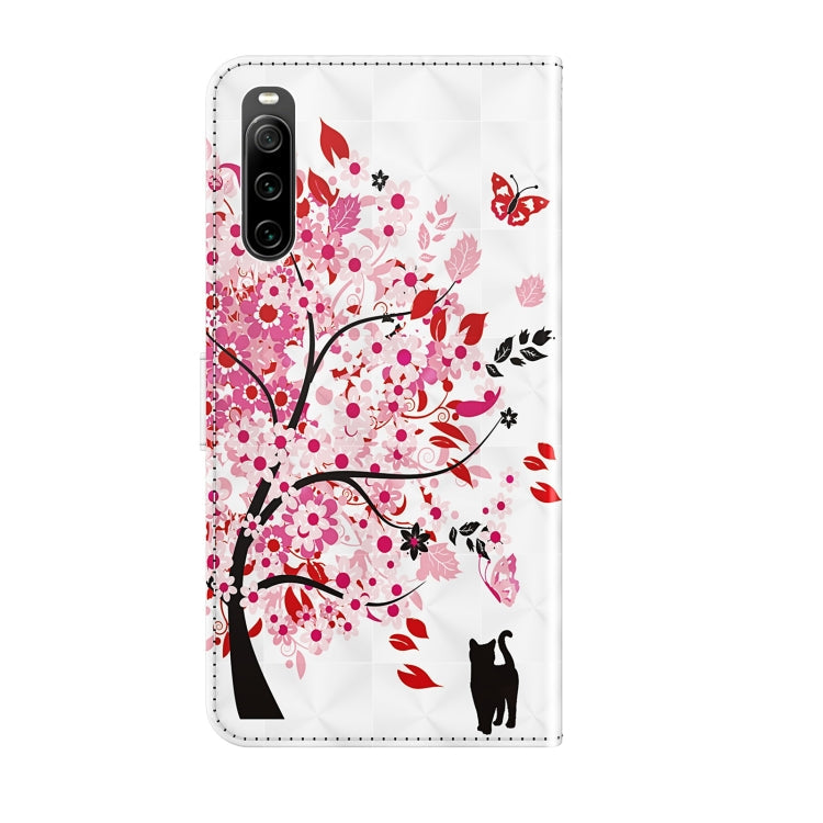 For Sony Xperia 10 IV 3D Painting Pattern Flip Leather Phone Case(Cat and Tree)