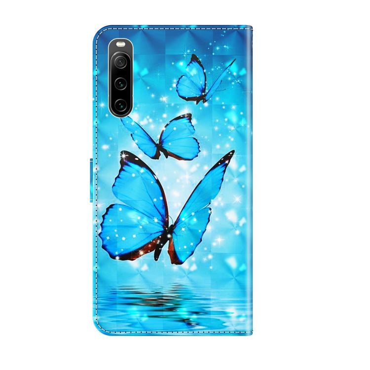 For Sony Xperia 10 IV 3D Painting Pattern Flip Leather Phone Case(Three Butterflies)