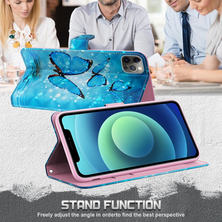 For Sony Xperia 10 IV 3D Painting Pattern Flip Leather Phone Case(Three Butterflies)