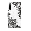 For Sony Xperia 10 IV 3D Painting Pattern Flip Leather Phone Case(Black Flower)