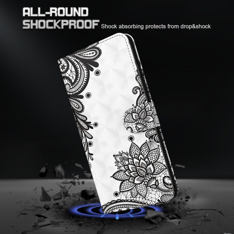 For Sony Xperia 10 IV 3D Painting Pattern Flip Leather Phone Case(Black Flower)