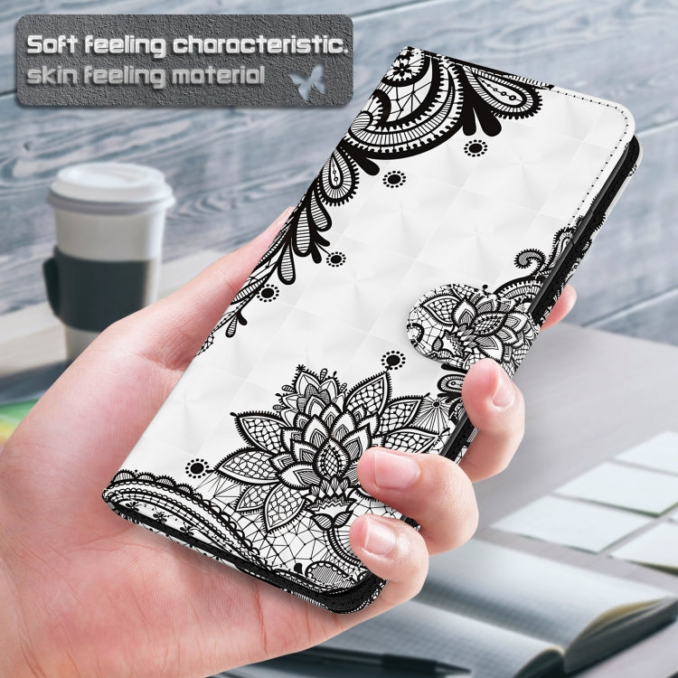 For Sony Xperia 10 IV 3D Painting Pattern Flip Leather Phone Case(Black Flower)
