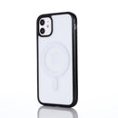 2 in 1 Colorful Frame Transparent Magnetic Phone Case For iPhone 14(Black)