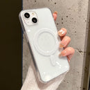 2 in 1 Colorful Frame Transparent Magnetic Phone Case For iPhone 14(Transparent)