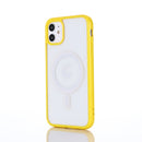2 in 1 Colorful Frame Transparent Magnetic Phone Case For iPhone 14(Yellow)