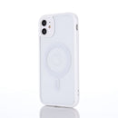2 in 1 Colorful Frame Transparent Magnetic Phone Case For iPhone 14 Max(White)