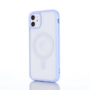 2 in 1 Colorful Frame Transparent Magnetic Phone Case For iPhone 14 Max(Light Blue)