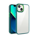 3 in 1 Electroplated Acrylic Phone Case For iPhone 14(Dark Green)