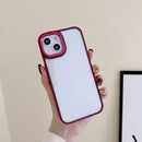 3 in 1 Electroplated Acrylic Phone Case For iPhone 14 Max(Wine Red)