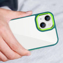 3 in 1 Electroplated Acrylic Phone Case For iPhone 14 Max(Dark Green)
