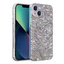 Wave Electroplating TPU Phone Case For iPhone 14 Max(Glossy Silver)