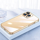 SULADA JINGJIA Series Lens Protector PC Phone Case For iPhone 13 Pro Max(Gold)