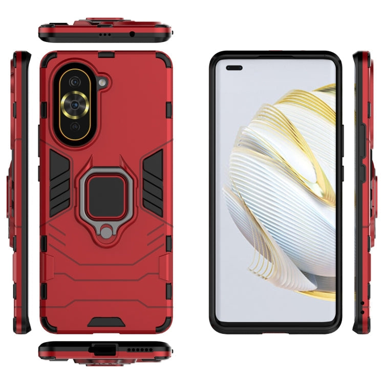 For Huawei Nova 10 Pro 4G Shockproof PC + TPU Protective Phone Case with Magnetic Ring Holder(Red)