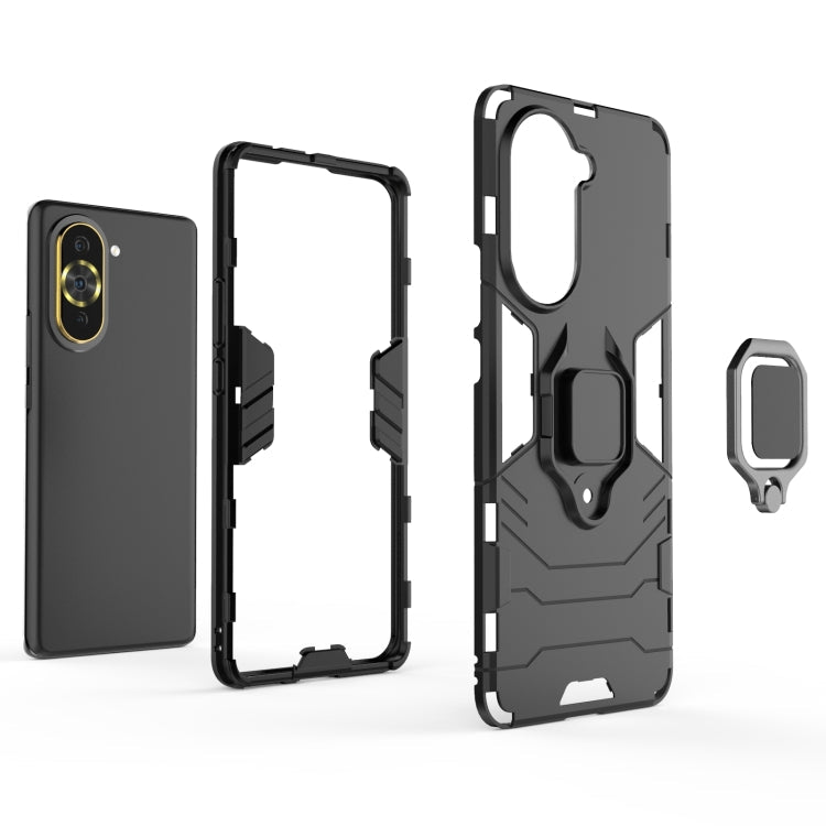For Huawei Nova 10 Pro 4G Shockproof PC + TPU Protective Phone Case with Magnetic Ring Holder(Red)