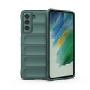 For Samsung Galaxy S21 FE Magic Shield TPU + Flannel Phone Case(Dark Green)