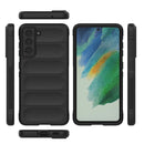 For Samsung Galaxy S21 FE Magic Shield TPU + Flannel Phone Case(Dark Blue)