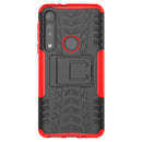 For Motorola G8 Play Tire Texture Shockproof TPU+PC Protective Case with Holder(Red)