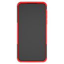 For Motorola G8 Play Tire Texture Shockproof TPU+PC Protective Case with Holder(Red)