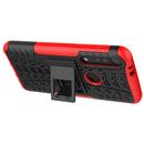 For Motorola G8 Play Tire Texture Shockproof TPU+PC Protective Case with Holder(Red)