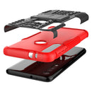 For Motorola G8 Play Tire Texture Shockproof TPU+PC Protective Case with Holder(Red)