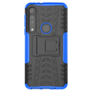 For Motorola G8 Play Tire Texture Shockproof TPU+PC Protective Case with Holder(Blue)