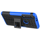 For Motorola G8 Play Tire Texture Shockproof TPU+PC Protective Case with Holder(Blue)