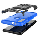 For Motorola G8 Play Tire Texture Shockproof TPU+PC Protective Case with Holder(Blue)