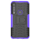 For Motorola G8 Play Tire Texture Shockproof TPU+PC Protective Case with Holder(Purple)