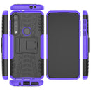 For Motorola G8 Play Tire Texture Shockproof TPU+PC Protective Case with Holder(Purple)