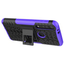 For Motorola G8 Play Tire Texture Shockproof TPU+PC Protective Case with Holder(Purple)