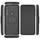 For Motorola G8 Play Tire Texture Shockproof TPU+PC Protective Case with Holder(Black)