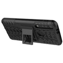 For Motorola G8 Play Tire Texture Shockproof TPU+PC Protective Case with Holder(Black)