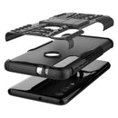 For Motorola G8 Play Tire Texture Shockproof TPU+PC Protective Case with Holder(Black)