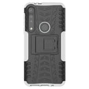 For Motorola G8 Play Tire Texture Shockproof TPU+PC Protective Case with Holder(White)
