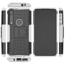 For Motorola G8 Play Tire Texture Shockproof TPU+PC Protective Case with Holder(White)