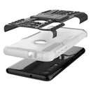 For Motorola G8 Play Tire Texture Shockproof TPU+PC Protective Case with Holder(White)