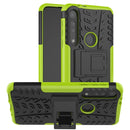 For Motorola G8 Play Tire Texture Shockproof TPU+PC Protective Case with Holder(Green)