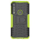 For Motorola G8 Play Tire Texture Shockproof TPU+PC Protective Case with Holder(Green)