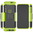For Motorola G8 Play Tire Texture Shockproof TPU+PC Protective Case with Holder(Green)