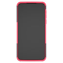 For Motorola G8 Play Tire Texture Shockproof TPU+PC Protective Case with Holder(Rose Red)